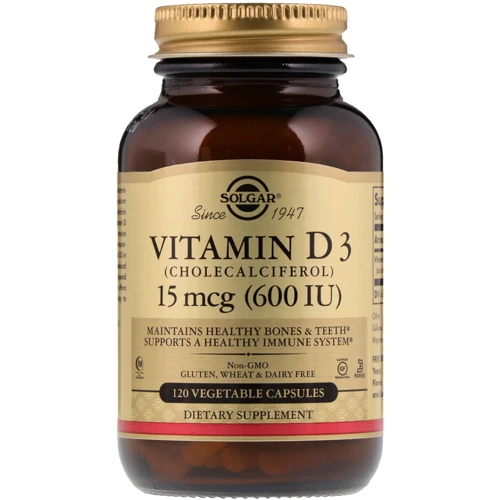 Solgar Vitamin D3 (Cholecalciferol), 600 IU, 120 Vege Caps
