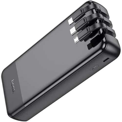 Зовнішній акумулятор Hoco Power Bank 20000mAh J114A with Cable Black: Вбудований кабель Apple Lightning / USB Type-C