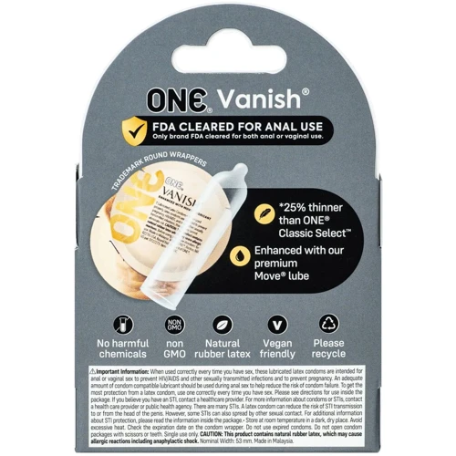 Презервативы ONE Vanish Hyperthin, 3 шт