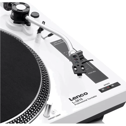 Виниловый проигрыватель Lenco L-3810WH White: Особенности Встроенный фонокорректор, Крышка в комплекте, Антискейтинг, Функция оцифровки