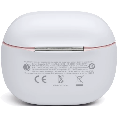 Наушники JBL T125TWS Pink (JBLT125TWSPIN): Диапазон частот (Гц) 20 - 20000