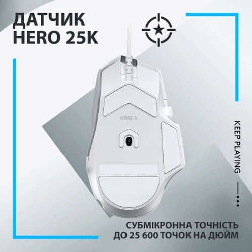 Мышь Logitech G502 X White (910-006146): Эргономика для правой руки