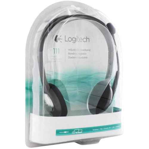 Наушники Logitech H111 Stereo Headset with 1*4pin jack (981-000593): Тип крепления оголовные