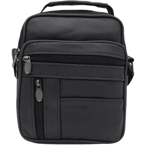 Мужская сумка через плечо Borsa Leather черная (K16683-3bl-black)