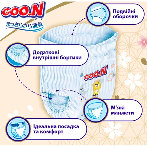 Трусики-подгузники Goo.N Premium Soft для детей 12-17 kg размер 5(XL) унисекс 72 шт. (F1010101-158-2): Вес 12-17 кг