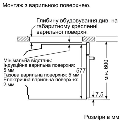 Духова шафа електрична Bosch HBG635BW1: Потужність підключення, Вт 3650