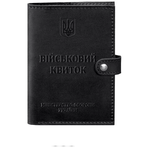 Обкладинка для військового квитка BlankNote Crazy Horse 15.0 чорна (BN-OP-15-g-kr)