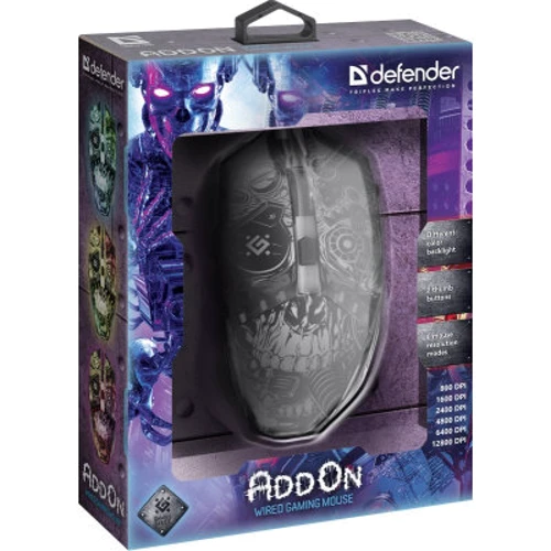 Мышь Defender AddOn GM-702L USB Black (52702): Тип сенсора оптический