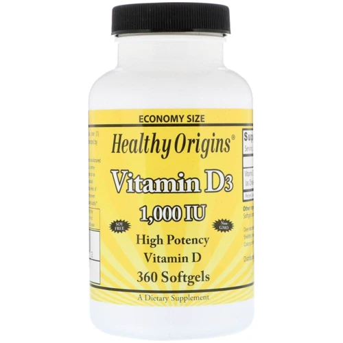 Healthy Origins Vitamin D3 1,000 IU 360 Softgels Витамин D3