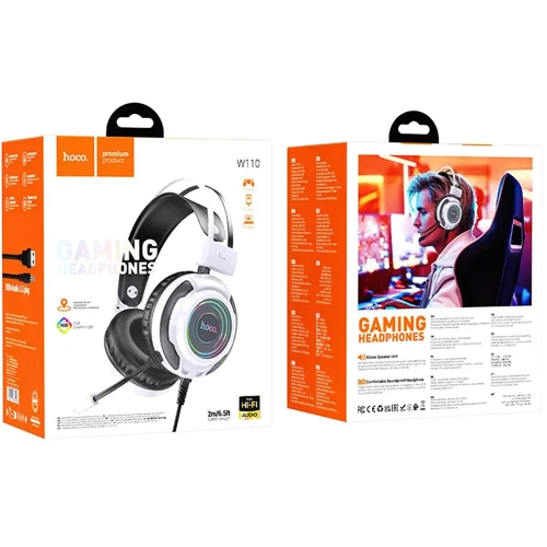 Наушники Hoco W110 Resource White: Дополнительно Совместимость с Apple, Совместимость с Android, Подсветка корпуса