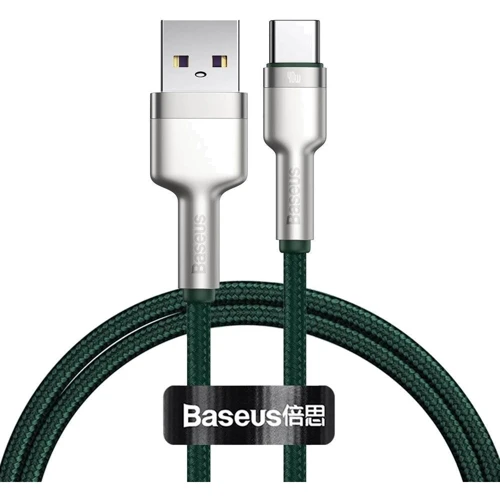 Кабель Baseus USB Cable to USB-C Cafule Metal 40W 1m Green (CATJK-A06)