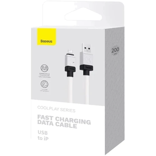 Кабель Baseus USB Cable to Lightning CoolPlay Series Fast Charging 2.4A 2m White (CAKW000502) фото 7