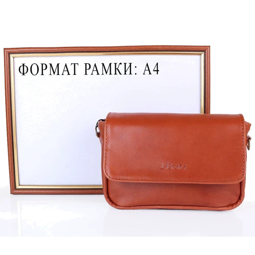 Жіноча сумка крос боді Laskara коричнева (LK-DD225-cognac): Тип ручки Плечовий ремінь, Без ручки