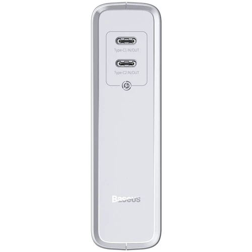 Зарядное устройство Baseus Wall Charger Power Station GaN 2xUSB-C 45W + Power Bank 1000mAh White (PPNLD-F02): Сила тока 2.4А и более