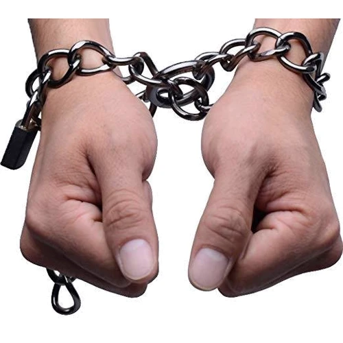 Tom of Finland Locking Chain Cuffs - металлические манжеты