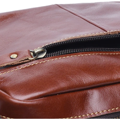 Чоловіча сумка через плече Borsa Leather коричнева (K16211-brow): Тип ручки Плечовий ремінь, Без ручки