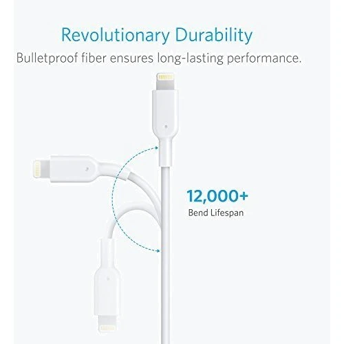 Кабель ANKER USB Cable to Lightning Powerline II V2 1.8m White (A8433H21): Длина 1,8 м