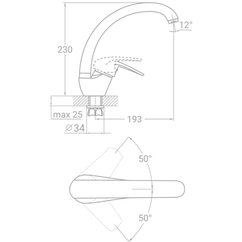 Змішувач для кухонного миття TAU TN-5B142C