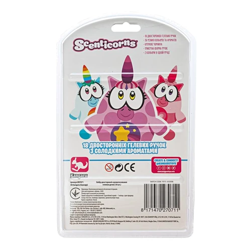 Двусторонние гелевые ручки Kangaru Scenticorns 18 штук ароматизированные (KN7071): Возраст от 3-х лет