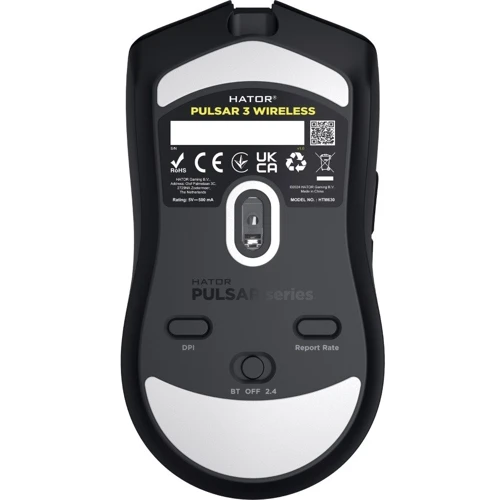 Мышь HATOR Pulsar 3 Wireless Black (HTM630): Максимальное разрешение сенсора, dpi 12000