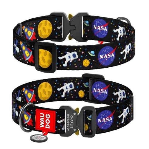 Ошейник для собак WAUDOG Nylon с QR паспортом NASA, XXL (4535-0047)