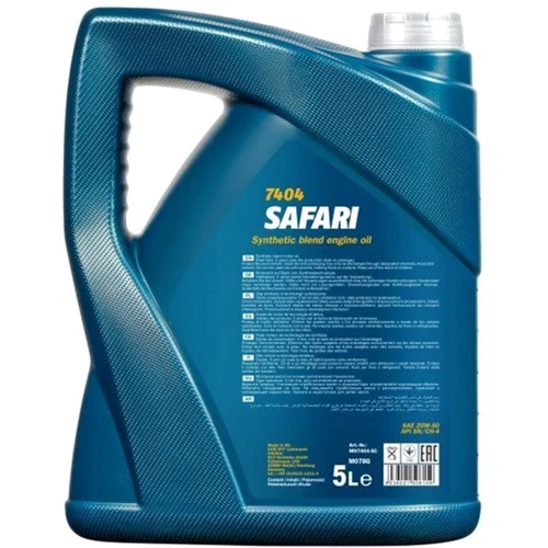 Моторное масло Mannol Safari 20W-50 7404, 5л (MN7404-5): Тип Минеральное