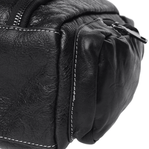 Чоловіча дорожня сумка Keizer чорна (K11028-black): Фактура матова, Гладка
