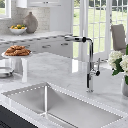 Смеситель для кухни Lefton Waterfall & Pull-Out Kitchen Faucet with Temperature Display-KF2209 Chrome: Назначение Для кухни