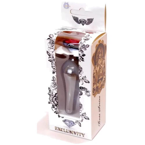 Анальная пробка с кристаллом BOSS of TOYS - Jewellery Dark Silver BUTT PLUG Rose, BS6400054