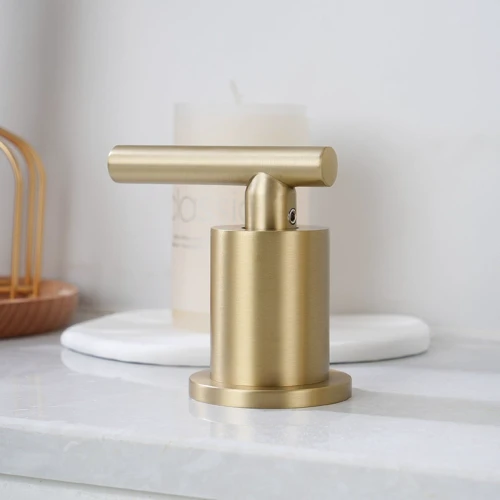 Смеситель для раковины Lefton Two-Handle Widespread Waterfall & Pull-Out Bathroom Faucet with Temperature Display-BFWS2401 Brushed Gold фото 11