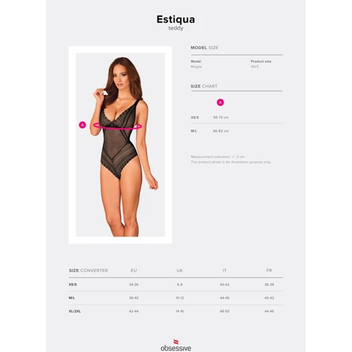 Боди Obsessive Estiqua black M/L