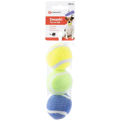 Игрушка для собак Flamingo Smash Tennis Ball Теннисный мяч 5 см с пищалкой (5400585092615)