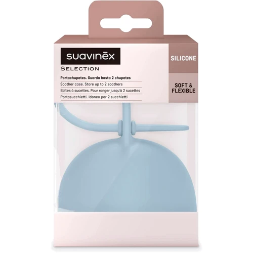 Футляр для пустышки силиконовый Suavinex Colour Essence голубой (401537)