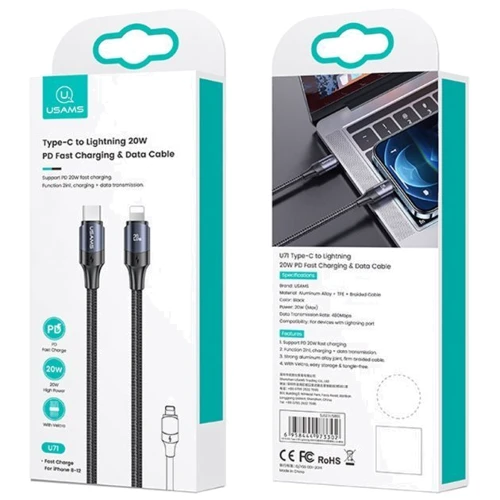 Кабель Usams Cable USB-C to USB-C PD 100W 1.2m Black (US-SJ524) фото 6