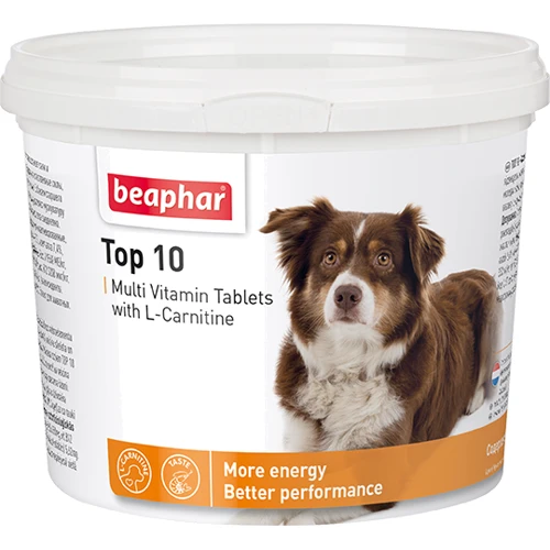 Мультивитамины для собак Beaphar Top 10 Dog с L-карнитином 750 таблеток (12567)
