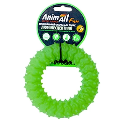 Кольцо AnimAll Fun ЛЮМИ с шипами люминесцентное 9 см зеленое