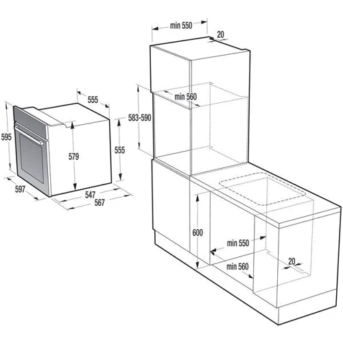 Духова шафа електрична Gorenje BOS737E301B: Потужність підключення, Вт 3300
