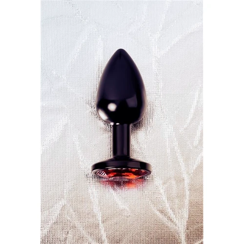 Анальна пробка із кристалом Toyfa Metal Black anal plug ruby gem