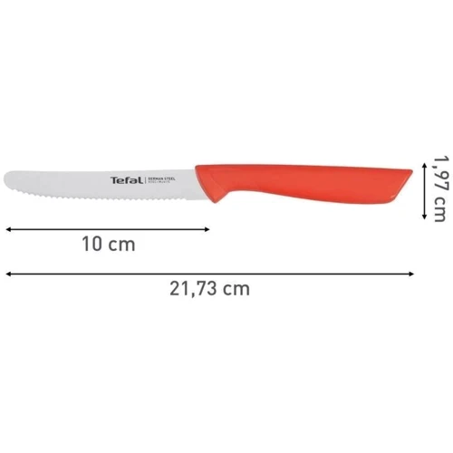 Нож универсальный Tefal ColorFood 10 см оранжевый (K2730304): Особенности Нескользящее покрытие рукоятки, Эргономичность