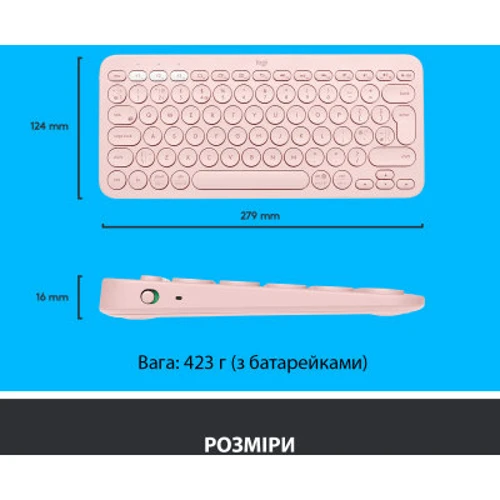 Клавиатура Logitech K380 Multi-Device Bluetooth US Rose (920-009867) фото 7