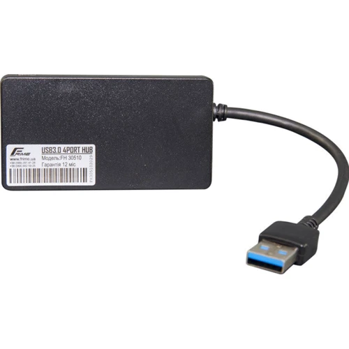 Аксессуар для накопителя Frime 4хUSB3.0 Hub Black (FH-30510): Тип аксессуара USB Hub