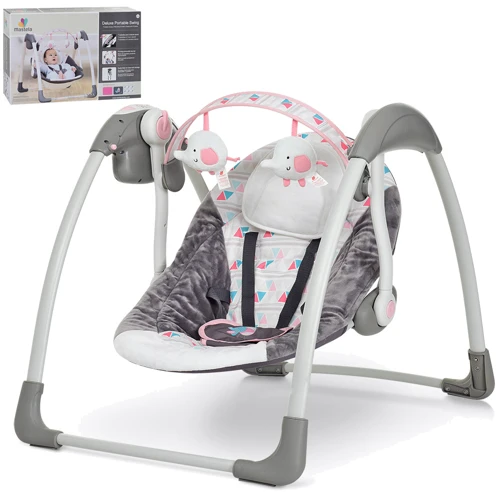 Крісло-гойдалка Mastela Deluxe Portable Swing Сіро-рожева (6504)