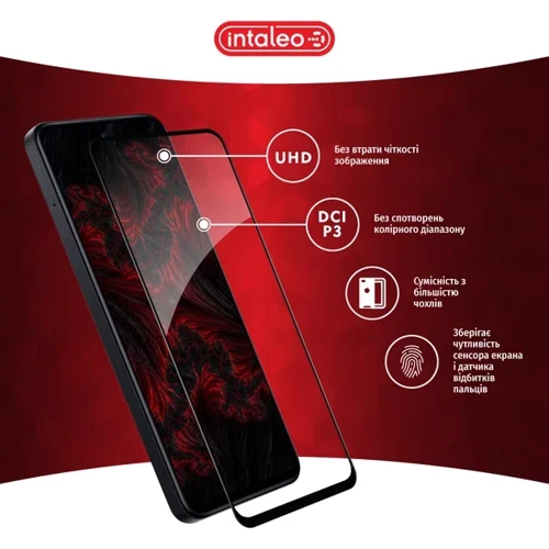 Intaleo Tempered Glass Full Glue Black for Xiaomi Redmi 13: Материал стекло