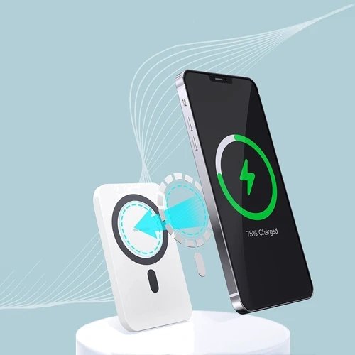 Зовнішній акумулятор WK Power Bank 5000mAh Wireless Magnet White (WP-215): Вбудований кабель немає