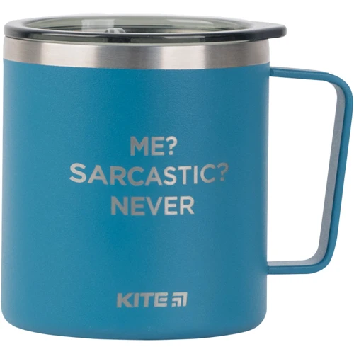 Термокухоль Kite Me Sarcastic Never 400 мл синій (k22-379-02-1)