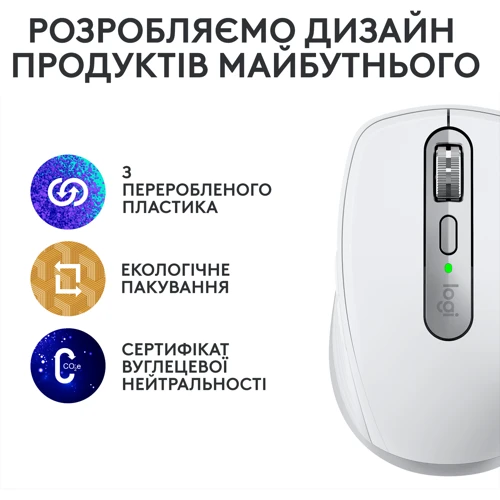 Мышь Logitech MX Anywhere 3S Wireless/Bluetooth Pale Grey (910-006930): Эргономика симметричная для левшей