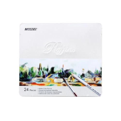 Карандаши акварельные Marco 7120-24TN 24 цв Raffine в металлическом пенале