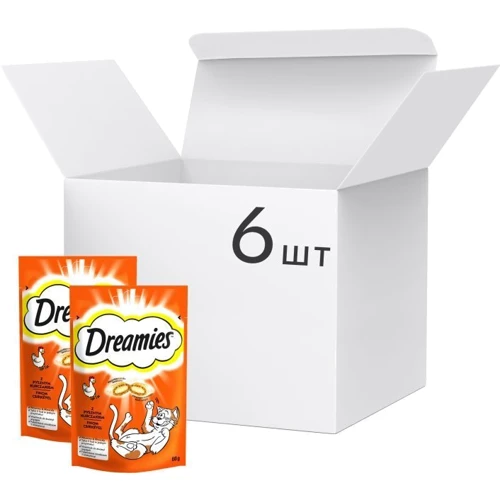 Лакомства Dreamies Chicken для кошек с курицей 60г (4008429037887): Вид Снеки