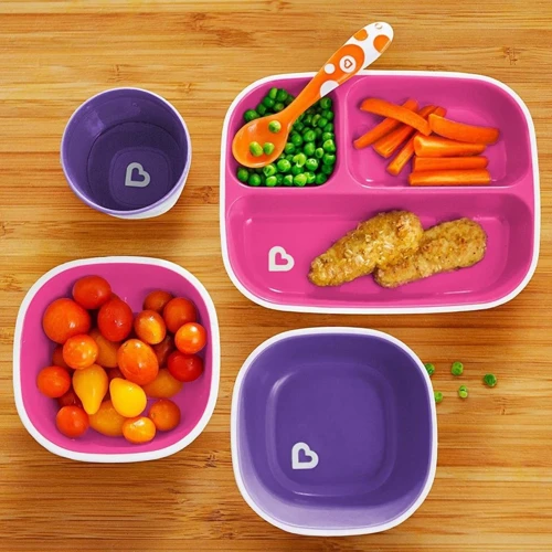 Набір тарілок Munchkin Splash Divided Plates 2 шт Рожева та фіолетова (46727.02) фото 4