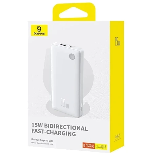 Внешний аккумулятор Baseus Power Bank 10000mAh Airpow Lite 15W White (P10067500213-00) фото 7